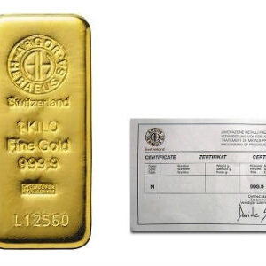 1 Kilo Argor Heraeus Gold Bar For Sale (New w/ Assay)