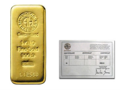 1 Kilo Argor Heraeus Gold Bar For Sale (New w/ Assay)