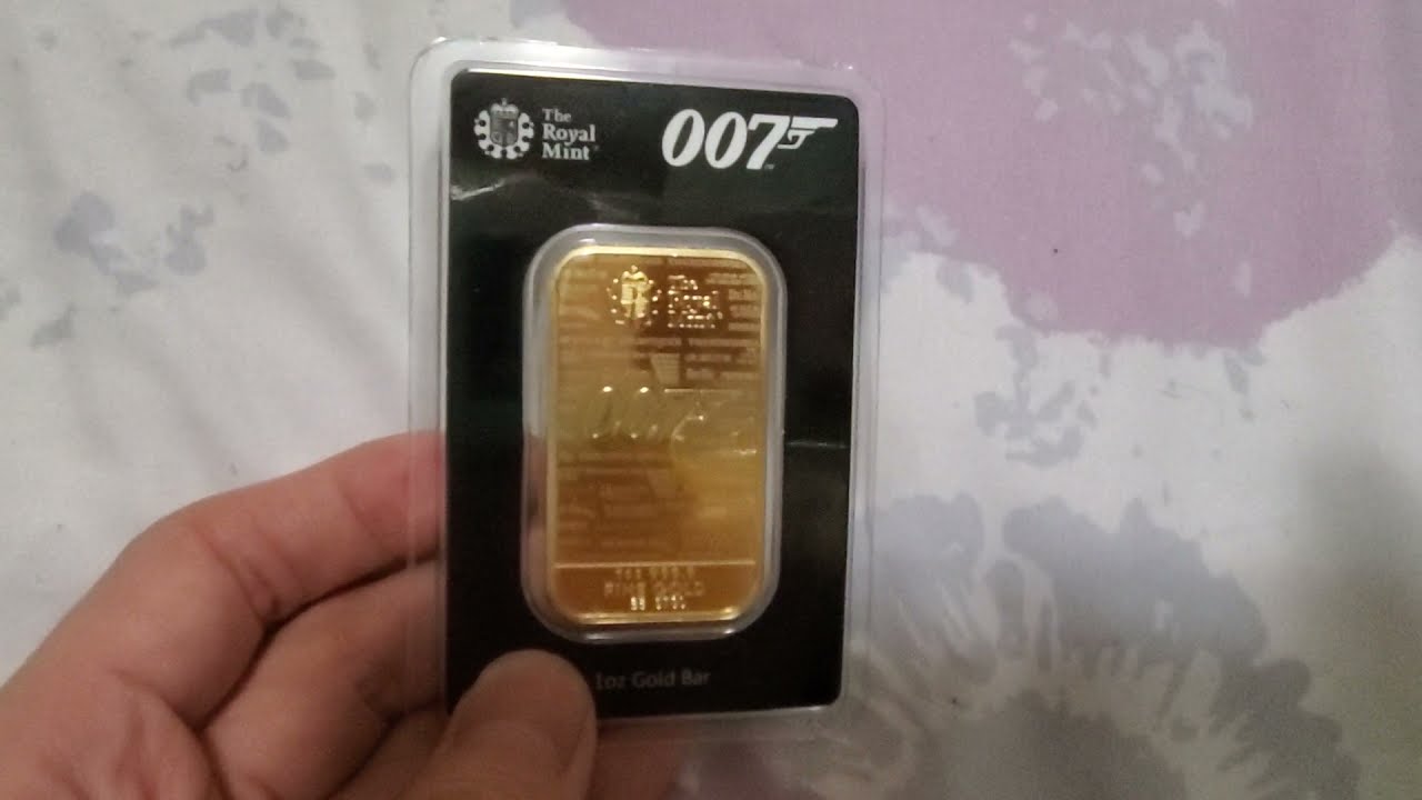 1 oz British James Bond Diamonds Are Forever Gold Bar (New w/ Assay)