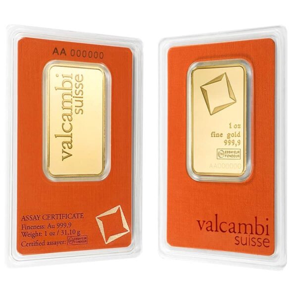 1 oz Valcambi Gold Bar For Sale (New w/ Assay)