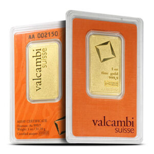 1 oz Valcambi Matte Gold Bar For Sale (New w/ Assay)