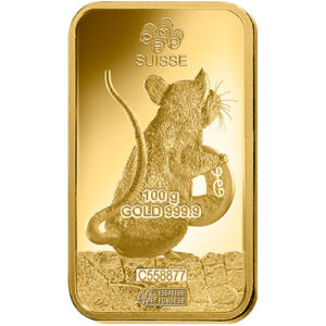 100 Gram PAMP Suisse Lunar Rat Gold Bar (New w/ Assay)