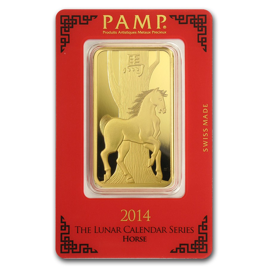 100 Gram PAMP Suisse Lunar Horse Gold Bar (New w/ Assay)