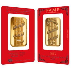 100 Gram PAMP Suisse Lunar Snake Gold Bar (New w/ Assay)