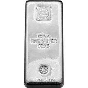 100 oz ABC Silver Bar For Sale (New)