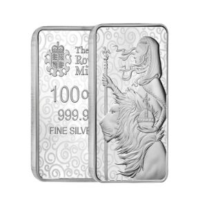 100 oz Great Britain The Great Engravers Collection Una and the Lion Silver Bar (New)