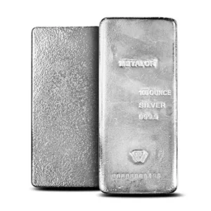 100 oz Metalor Silver Bar For Sale (New)