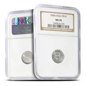 1/10 oz American Platinum Eagle Coin MS70 (Random Year, Varied Label, PCGS or NGC)