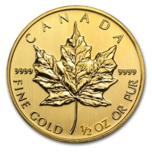 1/2 oz Canadian Gold Maple Leaf Coin (Random Year)