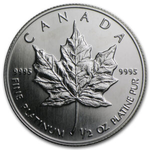 1/2 oz Canadian Platinum Maple Leaf Coin (Random Year)