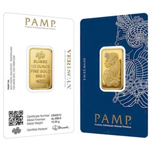 1/2 oz PAMP Suisse Fortuna Veriscan Gold Bar (New w/ Assay)