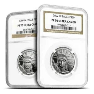 1/2 oz Proof American Platinum Eagle Coin NGC PF70 UCAM (Random Year)