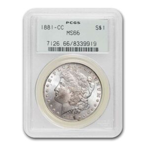 1881-CC Morgan Silver Dollar Coin PCGS MS66