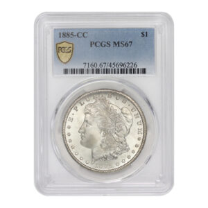 1885-CC Morgan Silver Dollar Coin PCGS MS67