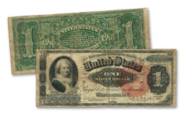 1886 $1 Silver Certificate Martha Washington Note (Fine+)