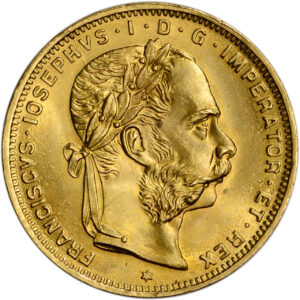 1892 20 Francs 8 Florin Austrian Gold Coin (BU, Restrike)