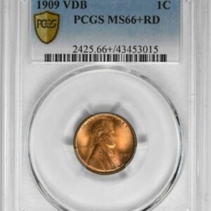 1909 VDB Lincoln Wheat Penny PCGS MS66 RD