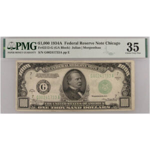 1934 $1000 Federal Reserve Note (PMG Very Fine 35)