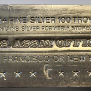 1955 991 oz US Assay Office New York Silver Bar