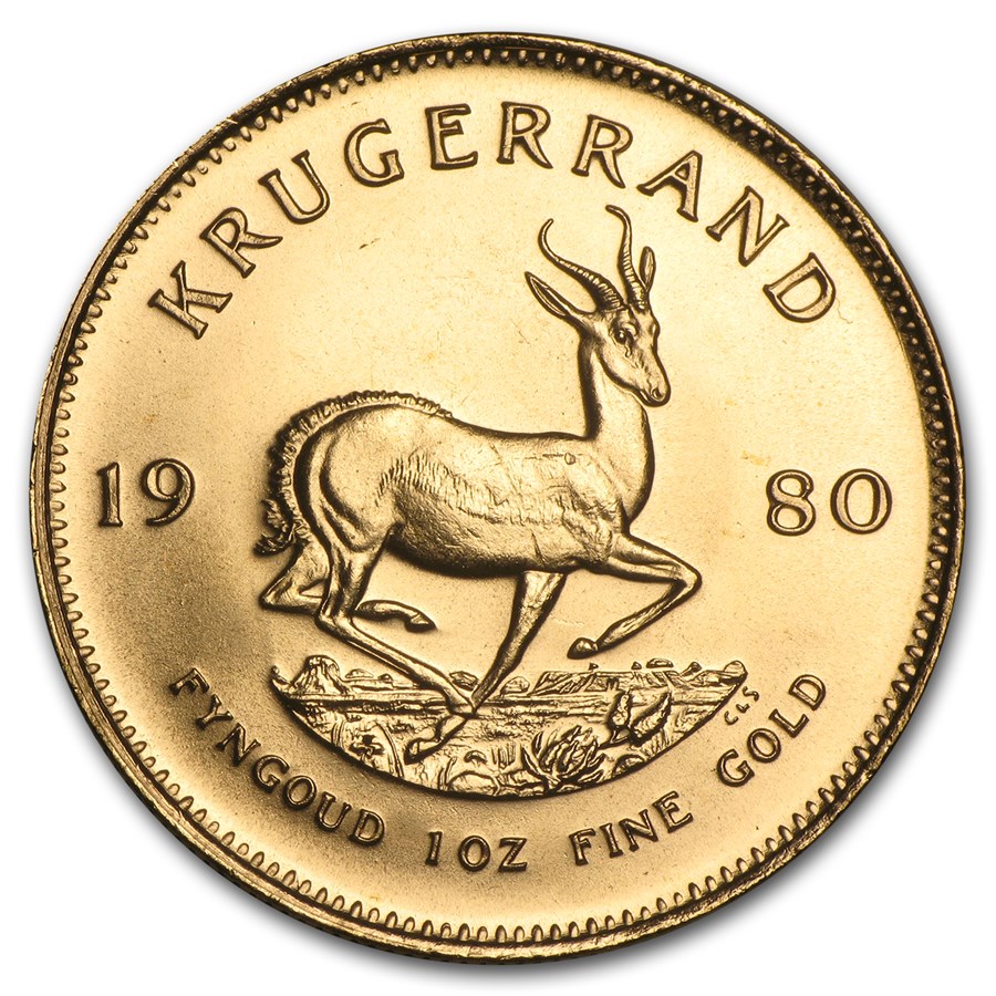 1980 1 oz South African Gold Krugerrand Coin