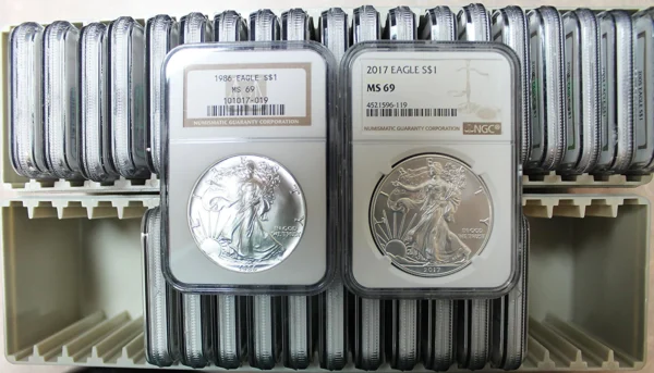 1986-2017 American Silver Eagle 32-Coin Set NGC MS69