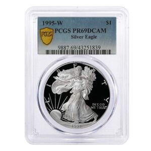 1995-W 1 oz Proof American Silver Eagle Coin PCGS PR69 DCAM