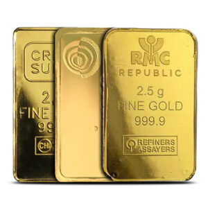 2.5 Gram Gold Bar For Sale (Varied Condition, Any Mint)