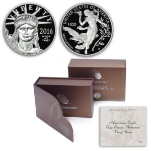2016-W 1 oz Proof American Platinum Eagle Coin (Box + CoA)