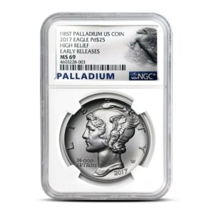 2017 1 oz American Palladium Eagle Coin NGC MS69