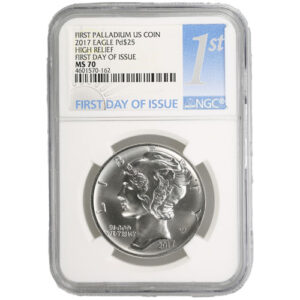 2017 1 oz American Palladium Eagle Coins NGC MS70 (First Day Issue)