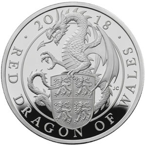 2018 1 Kilo Proof British Silver Queens Beast Dragon Coin (Box + CoA)