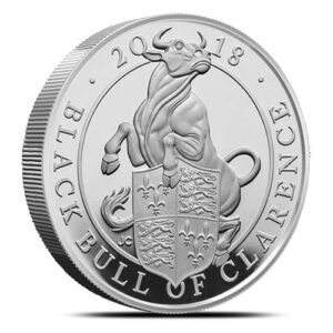 2018 10 oz Proof British Silver Queens Beast Black Bull Coin (Box + CoA)