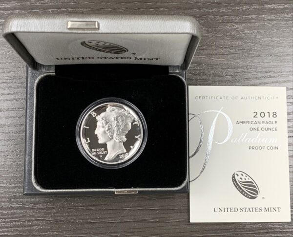 2018-W 1 oz Proof American Palladium Eagle Coin (Box + CoA)