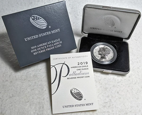 2019-W 1 oz American Palladium Eagle Reverse Proof Coin (Box + COA)