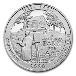 2020 5 oz ATB Weir Farm National Historic Site Silver Tube (MintSealed, 10 Coins)