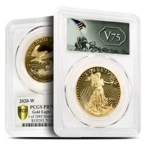2020-W 1 oz V75 Privy Proof American Gold Eagle Coin PCGS PR70 DCAM FS