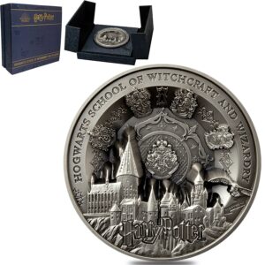 2021 1 Kilo Antique Samoa Silver Hogwarts Castle Coin (Box + CoA)
