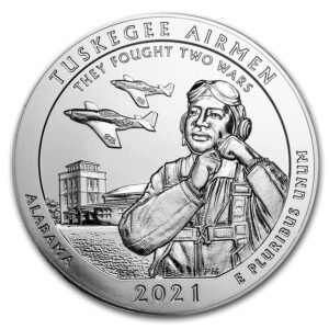 2021 5 oz ATB Tuskegee Airmen National Historic Site Silver Tube (MintSealed, 10 Coins, BU)