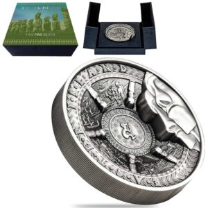 2022 1 Kilo Antique Samoa Silver Easter Island Coin (Box + CoA)