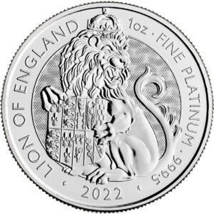 2022 1 oz British Platinum Tudor Beasts Lion of England Coin (BU)