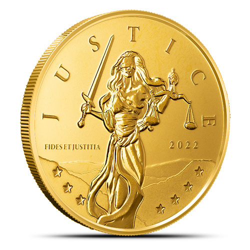 2022 1 oz Gibraltar Lady Justice Gold Coin (BU)