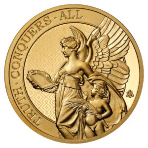 2022 1 oz St. Helena Gold Queens Virtues Truth Coin (BU)