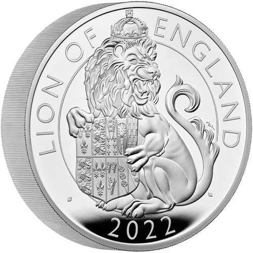 2022 10 oz Proof British Silver Tudor Beasts Lion of England Coin (Box + CoA)