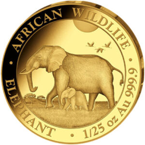 2022 1/25 oz Somalia Gold Elephant Coin (BU)