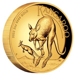 2022 2 oz Proof Australian Gold Kangaroo Coin (High Relief)