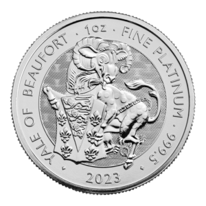 2023 1 oz British Platinum Tudor Beasts Yale of Beaufort Coin (BU)