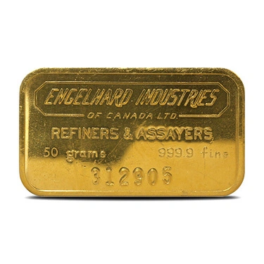 50 Gram Engelhard Gold Bar For Sale (Secondary Market)