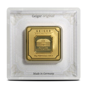 50 Gram Geiger Edelmetalle Square Gold Bar (New)