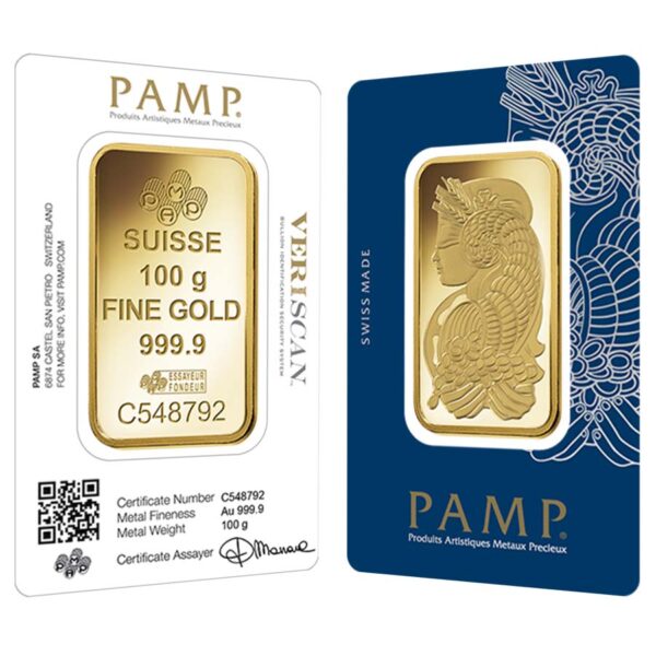 Buy 100 Gram PAMP Suisse Fortuna Gold Bar (New w/ Assay)