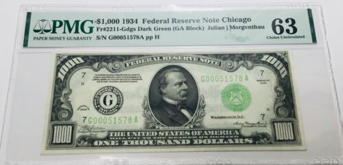 Buy 1934 $1000 Federal Reserve Note (PMG Very Fine 25)